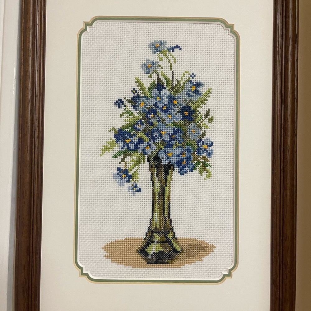 “Flowers” embroidery. Size: 10 1/4 x 14 1/2